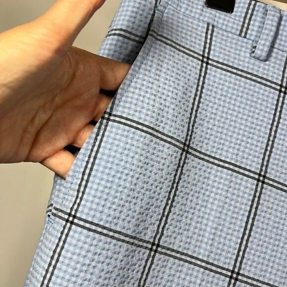 TWISTED TAILOR Men’s Flat Front Windowpane Cosmic Trouser Pants Blue Size 34R - Picture 3 of 10